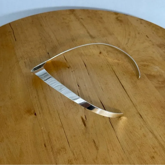 Vintage TAXCO 950 Mexico TO-96 ALICIA Sterling Silver Modernist Cuff Necklace - Picture 7 of 16